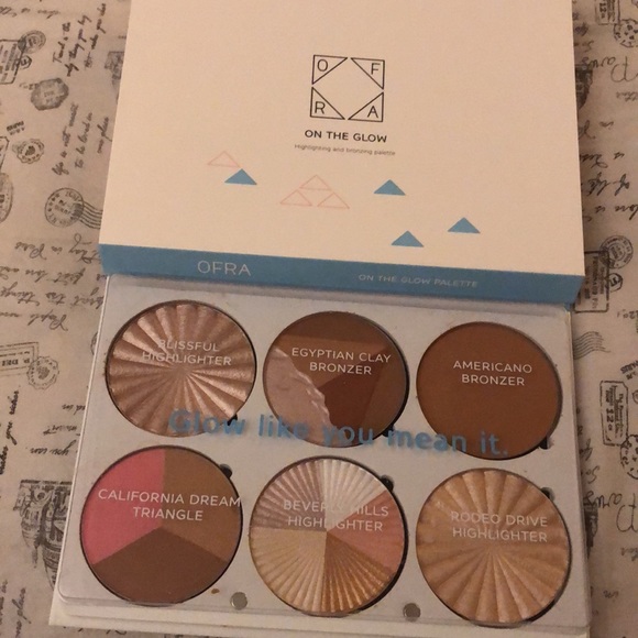 OFRA On The Glow 6 Pan Highlighting & Bronzer Palette 60g NIB - Picture 2 of 11
